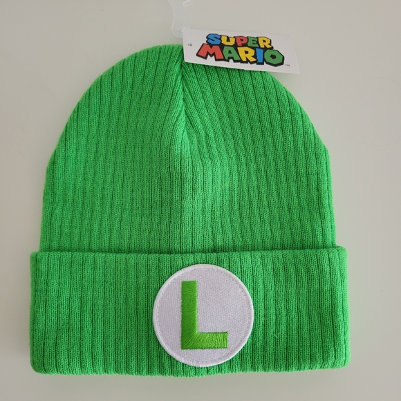 Super Mario Luigi Beanie Official Head-Wear Brand New Never Worn - Picture 1 of 3